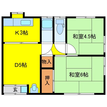 日宇南部借家の物件間取画像